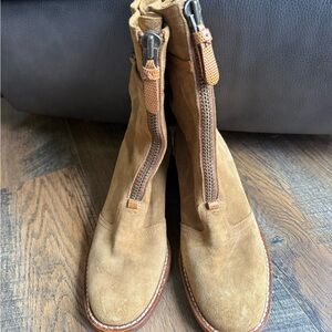 Cole Haan Tan Suede Ankle Boots
